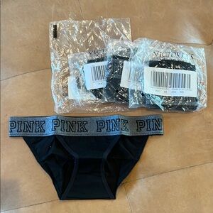 Victoria's Secret Black Briefs with Elastic Waistband - 4 pairs